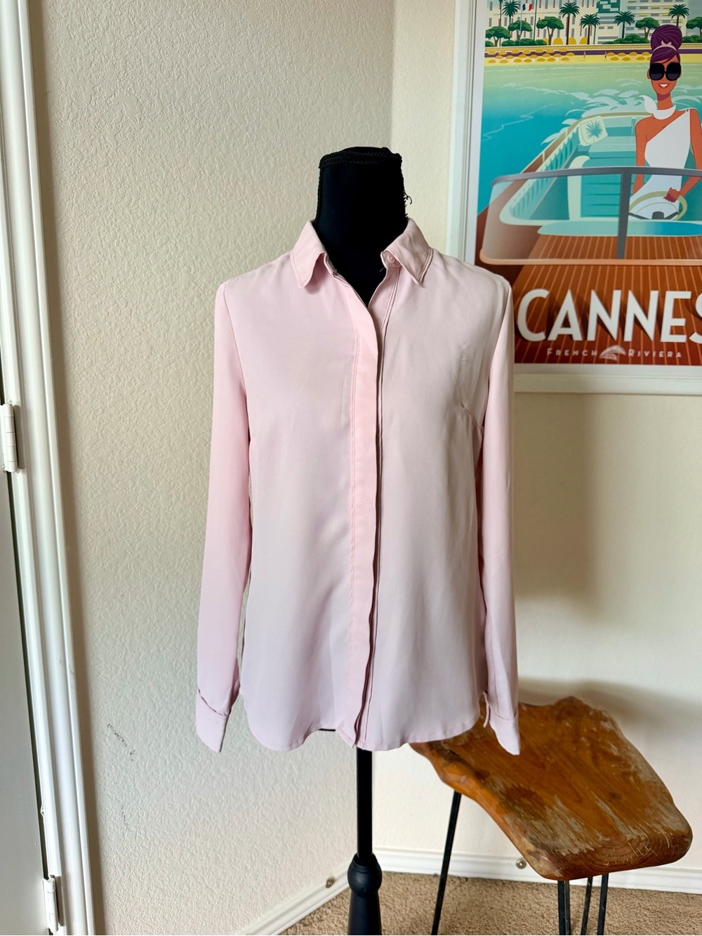 Express Pale Pink Long-Sleeve Button Down Shirt